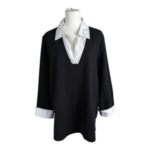 Cato Preppy Academic Contrast Collar Knit Sweater Size 22/24W Career Minimalist‎